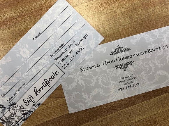 Stumbled Upon Gift Certificate