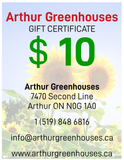 Arthur Greenhouses - $10 Gift Certificate