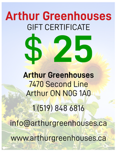 Arthur Greenhouses - $25 Gift Certificate
