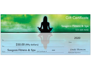 $50 - Saugeen Fitness & Spa Gift Certificate